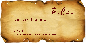 Parrag Csongor névjegykártya